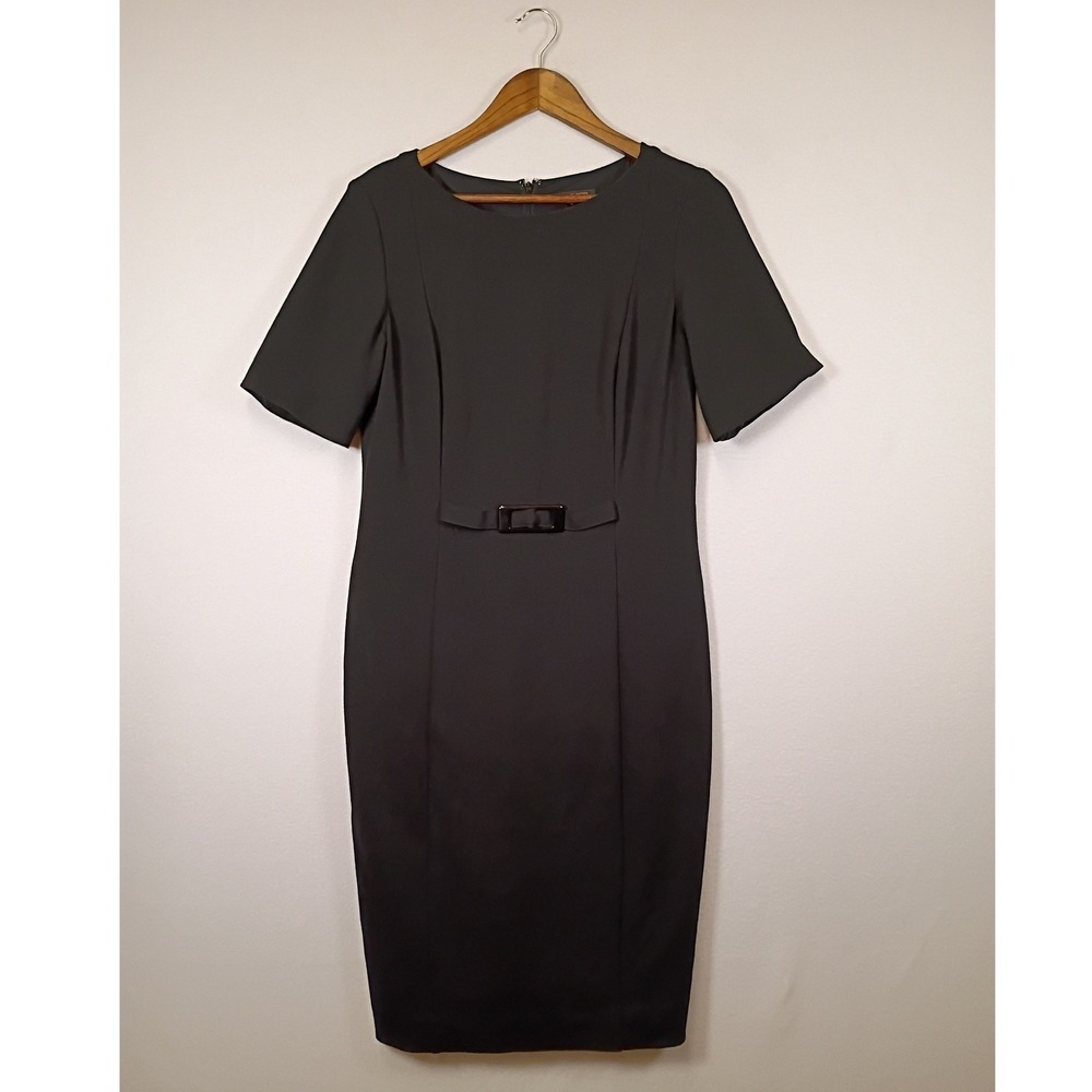 Minimalist Classiques Entier Atelier Women 12 Black Belted Sheath Dress EA230654